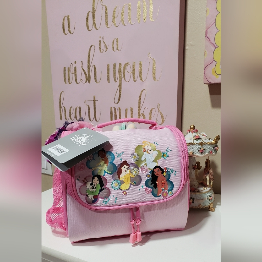 Disney Princess Lunch Box Tiana, Mulan, Belle, Moana, Cinderella Pink Insulated